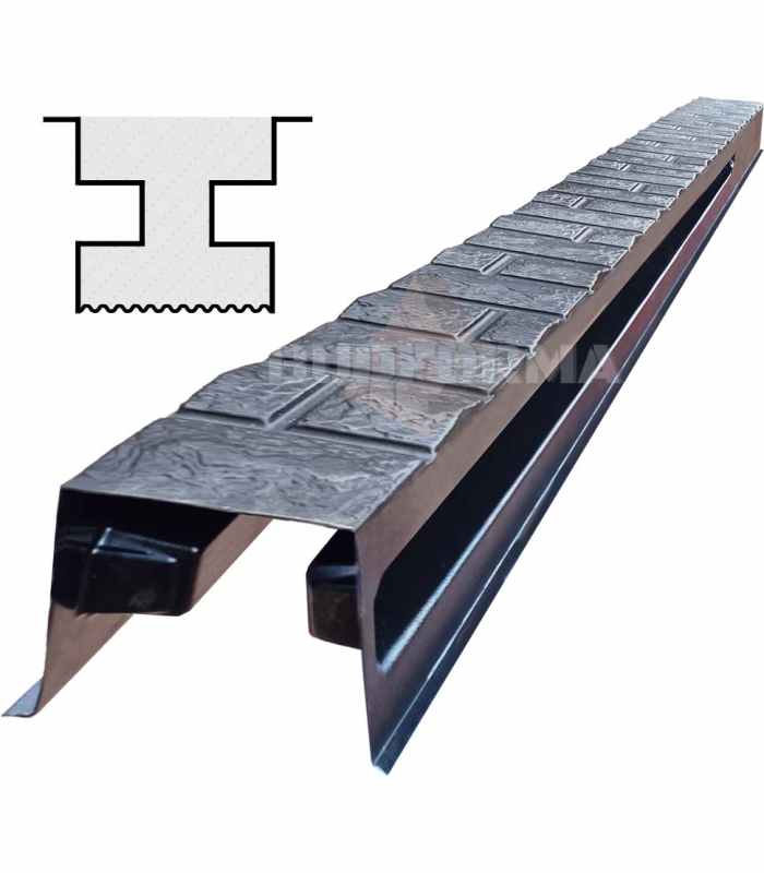 Form for post "Chipped brick" opening №43 with grooves Size 2750x120x130 mm